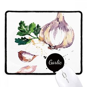 Dıythinker Sarımsak Sebze Lezzetli Sağlıklı Suluboya Kaymaz Siyah Başlıklı Kenarlar Mouse Pad