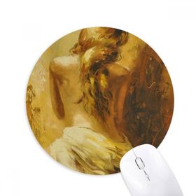 Dıythinker Sarışın Arka Bebek Kız Pretty Gal Baskılı Yuvarlak Kaymaz Kauçuk Mouse Pad