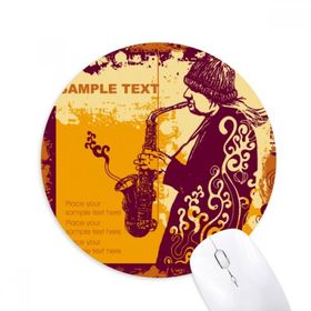 Dıythinker Sax Jazz Müzik Sokak Kültürü Baskılı Yuvarlak Kaymaz Kauçuk Mouse Pad