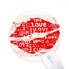 Dıythinker Sevgililer Günü Anahtar Kelime Aşk Öpücük Baskılı Yuvarlak Kaymaz Kauçuk Mouse Pad