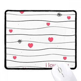 Dıythinker Sevgililer Günü I Love You Line Pembe Kalp Kaymaz Mouse Pade