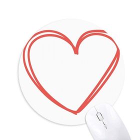 Dıythinker Sevgililer Günü Kalp Çift Hatlı Baskılı Yuvarlak Kaymaz Kauçuk Mouse Pad