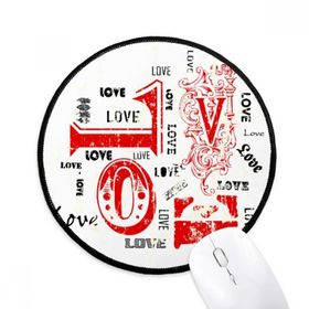 Dıythinker Sevgililer Günü Kırmızı Siyah Aşk Yuvarlak Kaymaz Mouse Pad