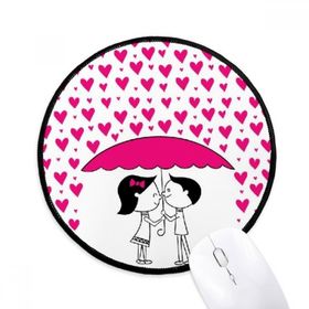Dıythinker Sevgililer Günü Öpüşme Çift Yuvarlak Kaymaz Mouse Pad