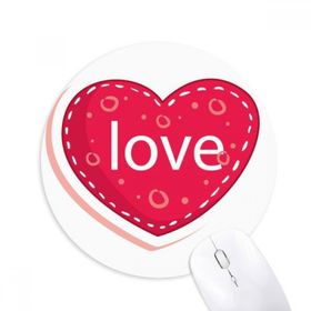 Dıythinker Sevgililer Günü Pembe Kalp Aşk Noktalı Baskılı Yuvarlak Kaymaz Kauçuk Mouse Pad