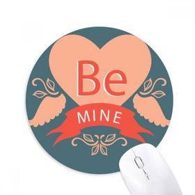Dıythinker Sevgililer Günü Pembe Kırmızı Be Mine Baskılı Yuvarlak Kaymaz Kauçuk Mouse Pad