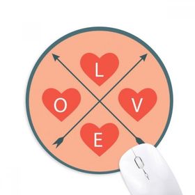 Dıythinker Sevgililer Günü Pembe Mavi Aşk Baskılı Yuvarlak Kaymaz Kauçuk Mouse Pad