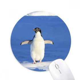 Dıythinker Sevimli Beyaz Penguen Bilim Doğa Resmi Baskılı Yuvarlak Kaymaz Kauçuk Mouse Pad