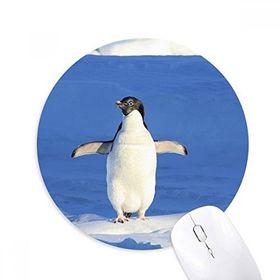 Dıythinker Sevimli Beyaz Penguen Bilim Doğa Resmi Baskılı Yuvarlak Kaymaz Kauçuk Mouse Pad