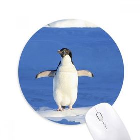 Dıythinker Sevimli Beyaz Penguen Bilim Doğa Resmi Baskılı Yuvarlak Kaymaz Kauçuk Mouse Pad