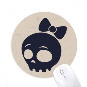 Dıythinker Sevimli Fmale Kafatasları Cadılar Bayramı Baskılı Yuvarlak Kaymaz Kauçuk Mouse Pad