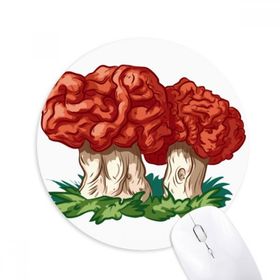 Dıythinker Sevimli Kırmızı Mantar İllüstrasyon Desen Baskılı Yuvarlak Kaymaz Kauçuk Mouse Pad