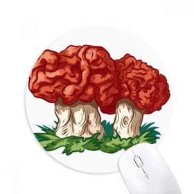 Dıythinker Sevimli Kırmızı Mantar İllüstrasyon Desen Baskılı Yuvarlak Kaymaz Kauçuk Mouse Pad
