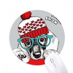 Dıythinker Sevimli Köpek Kıyafetleri Suluboya İllüstrasyon Baskılı Yuvarlak Kaymaz Kauçuk Mouse Pad