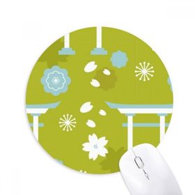 Dıythinker Sevimli Mavi Yeşil Beyaz Japon Baskılı Yuvarlak Kaymaz Kauçuk Mouse Pad