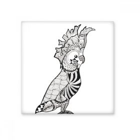 Dıythinker Sevimli Papağan Kuş Hayvan Portre Eskiz 15x15 cm Seramik Karo