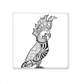 Dıythinker Sevimli Papağan Kuş Hayvan Portre Eskiz Seramik 10x10 cm Seramik Karo