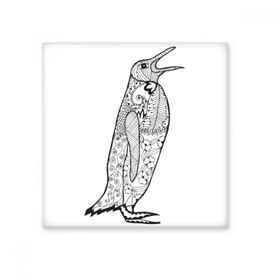 Dıythinker Sevimli Penguen Hayvan Portre Eskiz 15x15 cm Seramik Karo