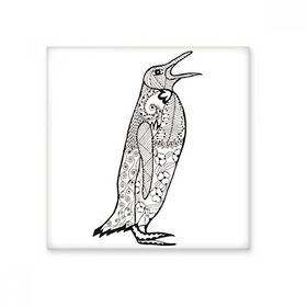 Dıythinker Sevimli Penguen Hayvan Portre Eskiz 15x15 cm Seramik Karo