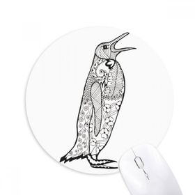 Dıythinker Sevimli Penguen Hayvan Portre Eskiz Baskılı Yuvarlak Kaymaz Kauçuk Mouse Pad