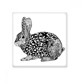 Dıythinker Sevimli Şişman Tavşanlar Hayvan Portre Eskiz 10x10 cm Seramik Karo