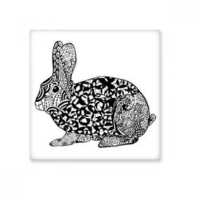 Dıythinker Sevimli Şişman Tavşanlar Hayvan Portre Eskiz 10x10 cm Seramik Karo