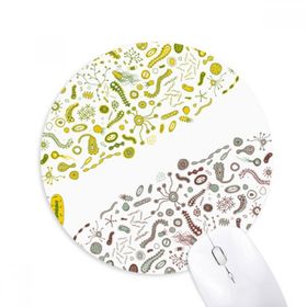 Dıythinker Sevimli Yeşil Yaratık Hücre İllüstrasyonu Baskılı Yuvarlak Kaymaz Kauçuk Mouse Pad