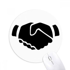 Dıythinker Shake Hands Jest Siluet Desen Baskılı Yuvarlak Kaymaz Kauçuk Mouse Pad