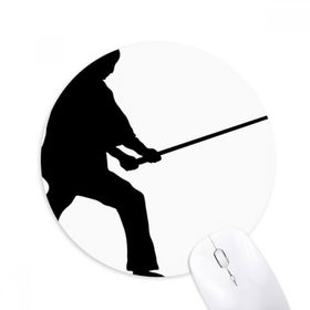 Dıythinker Shaolin Stick Chinese Kung Fu Dövüş Sanatı Baskılı Yuvarlak Kaymaz Kauçuk Mouse Pad