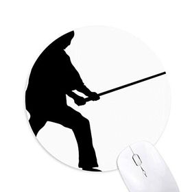 Dıythinker Shaolin Stick Chinese Kung Fu Dövüş Sanatı Baskılı Yuvarlak Kaymaz Kauçuk Mouse Pad