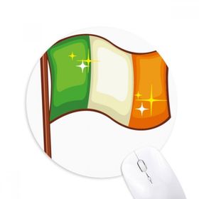 Dıythinker Shine İrlanda Ulusal Bayrağı St.Patrick's Day Baskılı Yuvarlak Kaymaz Kauçuk Mouse Pad