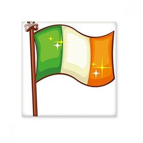 Dıythinker Shine İrlanda Ulusal Bayrağı St Patricks Day Seramik Bisque Fayans Dekorasyon 10x10 cm Seramik Karo