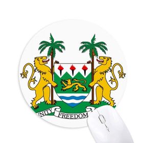 Dıythinker Sierra Leone Afrika Ulusal Amblem Baskılı Yuvarlak Kaymaz Kauçuk Mouse Pad