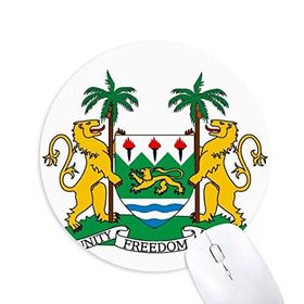 Dıythinker Sierra Leone Afrika Ulusal Amblem Baskılı Yuvarlak Kaymaz Kauçuk Mouse Pad