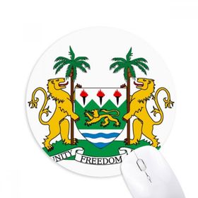 Dıythinker Sierra Leone Afrika Ulusal Amblem Baskılı Yuvarlak Kaymaz Kauçuk Mouse Pad