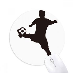 Dıythinker Sihouette Futbol Spor Baskılı Yuvarlak Kaymaz Kauçuk Mouse Pad