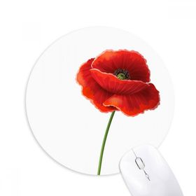 Dıythinker Simplicity Kırmızı Çiçek Sanatı Resim Mısır Gelincik Baskılı Yuvarlak Kaymaz Kauçuk Mouse Pad
