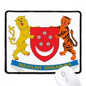 Dıythinker Singapur Asya Ulusal Amblem Kaymaz Siyah Başlıklı Kenarlar Mouse Pad