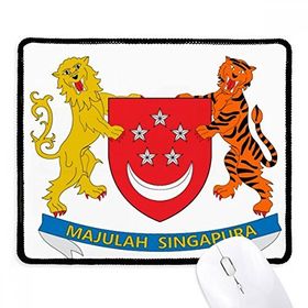 Dıythinker Singapur Asya Ulusal Amblem Kaymaz Siyah Başlıklı Kenarlar Mouse Pad