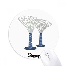 Dıythinker Singapur Bahçeleri The Bay Baskılı Yuvarlak Kaymaz Kauçuk Mouse Pad