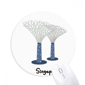 Dıythinker Singapur Bahçeleri The Bay Baskılı Yuvarlak Kaymaz Kauçuk Mouse Pad