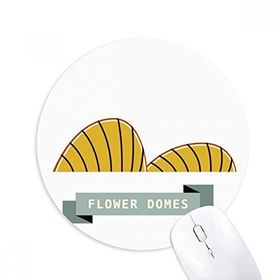 Dıythinker Singapur Çiçek Kubbeleri Kent Simgesi Baskılı Yuvarlak Kaymaz Kauçuk Mouse Pad