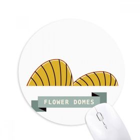 Dıythinker Singapur Çiçek Kubbeleri Kent Simgesi Baskılı Yuvarlak Kaymaz Kauçuk Mouse Pad