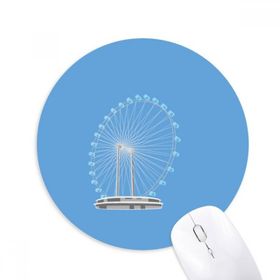 Dıythinker Singapur Dönme Dolap Baskılı Yuvarlak Kaymaz Kauçuk Mouse Pad