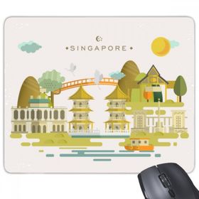Dıythinker Singapur Geleneksel Pagoda Landmark Dikdörtgen Kaymaz Kauçuk Mouse Pad