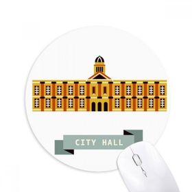 Dıythinker Singapur Şehir Salonu Kent Simgesi Baskılı Yuvarlak Kaymaz Kauçuk Mouse Pad