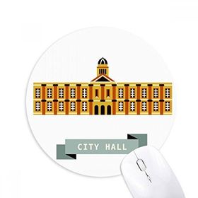 Dıythinker Singapur Şehir Salonu Kent Simgesi Baskılı Yuvarlak Kaymaz Kauçuk Mouse Pad