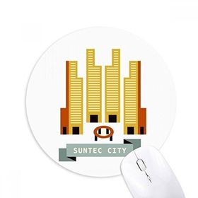 Dıythinker Singapur Suntec Şehir Simgesi Baskılı Yuvarlak Kaymaz Kauçuk Mouse Pad