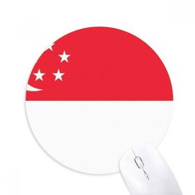Dıythinker Singapur Ulusal Bayrağı Asya Ülke Baskılı Yuvarlak Kaymaz Kauçuk Mouse Pad