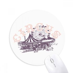 Dıythinker Sirk Eğlence Parkı Desenli Baskılı Yuvarlak Kaymaz Kauçuk Mouse Pad